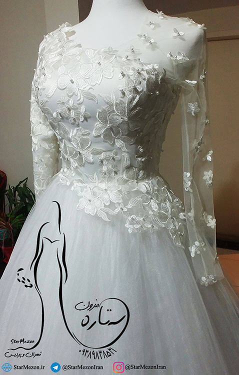 لباس عروس یقه رومی