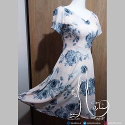 پیراهن حریر گل دار مزون ستاره مزون ستاره همراه شادی های شماست